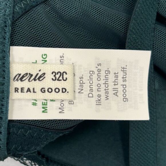 Aerie Real Power Balconette Paisley Lace Deep Forest Green 32C - Picture 12 of 14